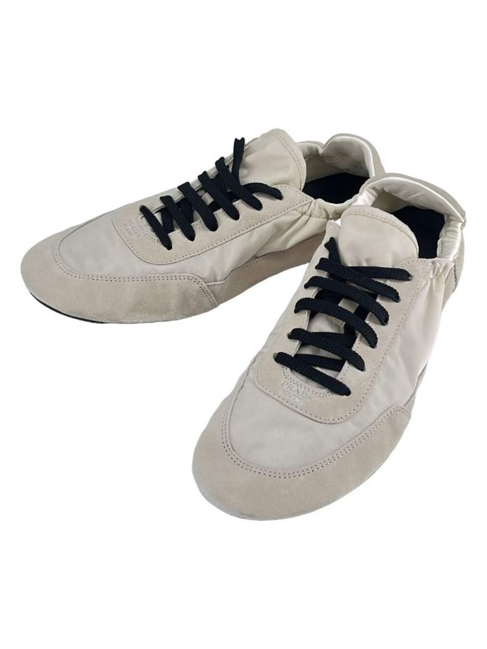 Prada Collapse Re-Nylon Suede Sneakers Beige